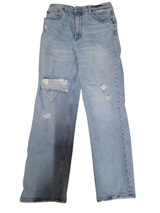 Abercrombie & Fitch Denim - Abercrombie & Fitch Light Wash Distressed Straight Leg Jeans